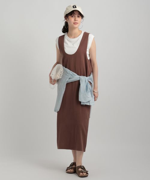 GEORGE'S Uネックワンピース ライトベージュ S W_ワンピース ジョージズ 575109 and ST アンドエスティ(旧ドットエスティ) GEORGE'S Uネックワンピース ライトベージュ S W_ワンピース ジョージズ 575109 and ST アンドエスティ(旧ドットエスティ)