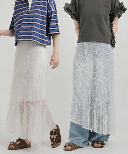 GEORGE'S レースアシメスカート オフホワイト M W_ボトムス ジョージズ 576117 and ST アンドエスティ(旧ドットエスティ) GEORGE'S レースアシメスカート オフホワイト M W_ボトムス ジョージズ 576117 and ST アンドエスティ(旧ドットエスティ)