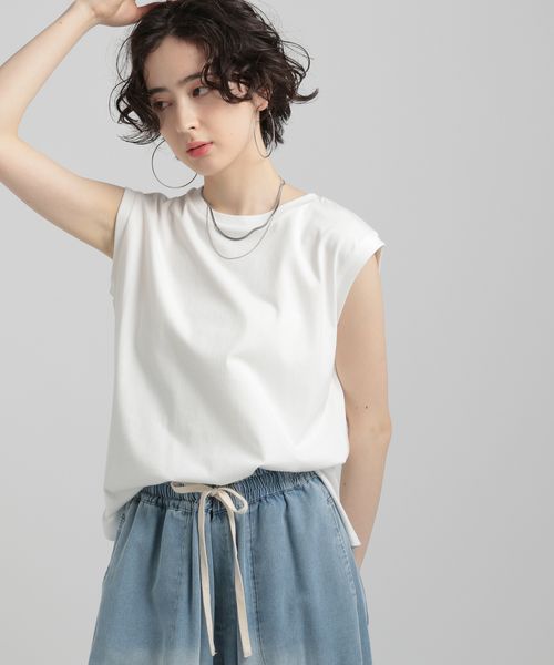 GEORGE'S ノースリーブプルオーバー オフホワイト M W_トップス ジョージズ 576220 and ST アンドエスティ（旧ドットエスティ）