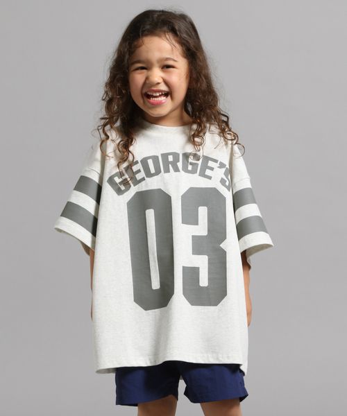 GEORGE'S 【KIDS】ナンバーラインTシャツ ライトグレー キッズ ジョージズ 576906 and ST アンドエスティ(旧ドットエスティ) GEORGE'S 【KIDS】ナンバーラインTシャツ ライトグレー キッズ ジョージズ 576906 and ST アンドエスティ(旧ドットエスティ)