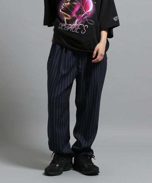 GEORGE'S 【MENS】ストライプテーパードパンツ ネイビー M M_ボトムス ジョージズ 578343 and ST アンドエスティ(旧ドットエスティ) GEORGE'S 【MENS】ストライプテーパードパンツ ネイビー M M_ボトムス ジョージズ 578343 and ST アンドエスティ(旧ドットエスティ)