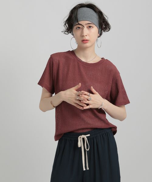 GEORGE'S メッシュTシャツ レッド S W_トップス ジョージズ 580767 and ST アンドエスティ(旧ドットエスティ) GEORGE'S メッシュTシャツ レッド S W_トップス ジョージズ 580767 and ST アンドエスティ(旧ドットエスティ)