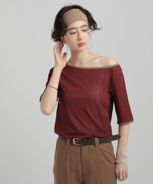 GEORGE'S シアーリンガーTシャツ レッド M W_トップス ジョージズ 580768 and ST アンドエスティ(旧ドットエスティ) GEORGE'S シアーリンガーTシャツ レッド M W_トップス ジョージズ 580768 and ST アンドエスティ(旧ドットエスティ)