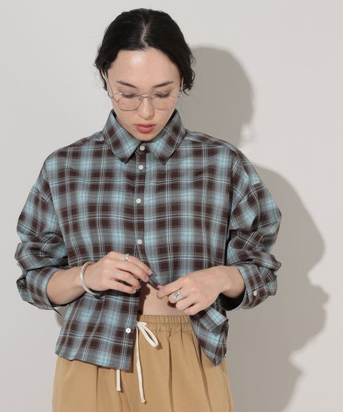 GEORGE'S オンブレチェックシャツ ライトブルー M W_トップス ジョージズ 590699 and ST アンドエスティ(旧ドットエスティ) GEORGE'S オンブレチェックシャツ ライトブルー M W_トップス ジョージズ 590699 and ST アンドエスティ(旧ドットエスティ)