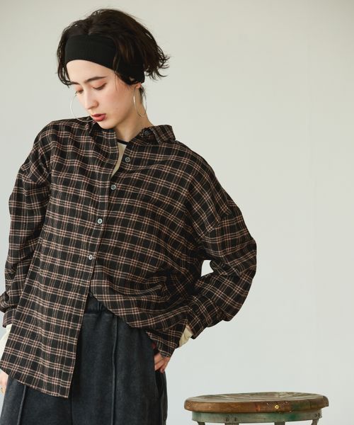 GEORGE'S ネルチェックシャツ ブラック M W_トップス ジョージズ 600157 and ST アンドエスティ(旧ドットエスティ) GEORGE'S ネルチェックシャツ ブラック M W_トップス ジョージズ 600157 and ST アンドエスティ(旧ドットエスティ)