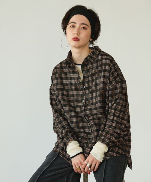 GEORGE'S ネルチェックシャツ ブラック S W_トップス ジョージズ 600157 and ST アンドエスティ(旧ドットエスティ) GEORGE'S ネルチェックシャツ ブラック S W_トップス ジョージズ 600157 and ST アンドエスティ(旧ドットエスティ)