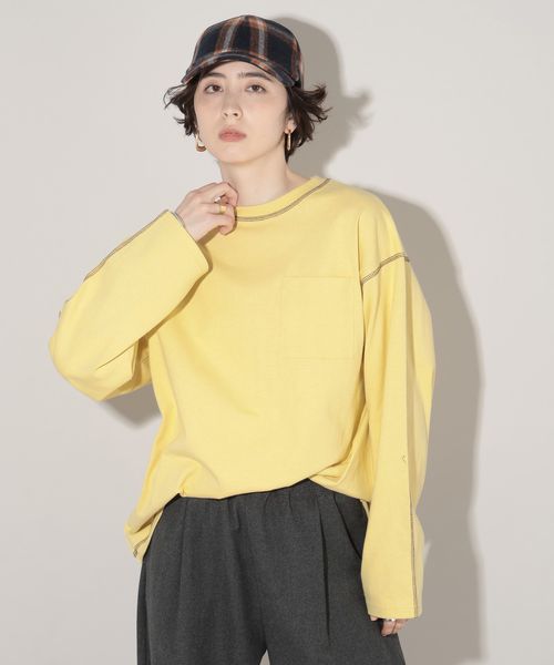 GEORGE'S ポケットステッチロンＴ イエロー S W_トップス ジョージズ 602351 and ST アンドエスティ（旧ドットエスティ）