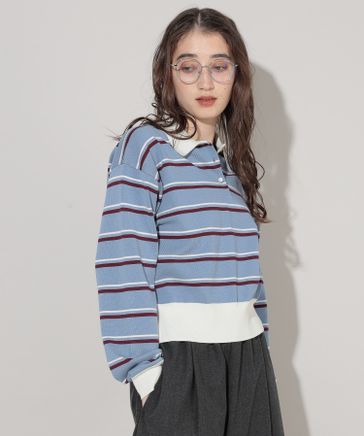 GQ1795◇BONEVILLE : archive ボーダースウェットラガー Graphpaper（グラフペーパー） / LOOPWHEELER for Graphpaper Sweat