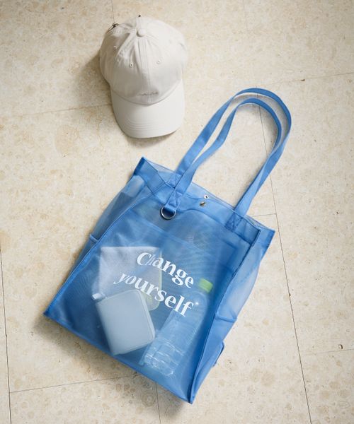 GLOBAL WORK 推しごとマルチWAYメッシュトート/105036 ライトブルー ウィメンズグッズ グローバルワーク 105036 and ST アンドエスティ（旧ドットエスティ）