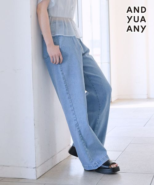 GLOBAL WORK ヒンヤリデニムワイド/AND YUA ANY/106436 ライトブルー キッズ グローバルワーク 106436 and ST アンドエスティ(旧ドットエスティ) GLOBAL WORK ヒンヤリデニムワイド/AND YUA ANY/106436 ライトブルー キッズ グローバルワーク 106436 and ST アンドエスティ(旧ドットエスティ)