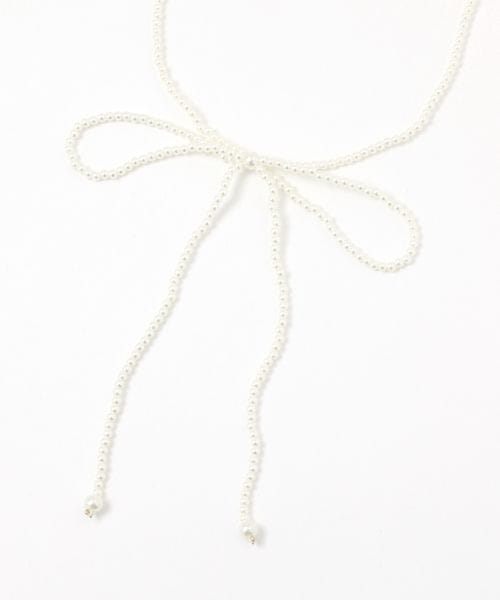 GLOBAL WORK ビーズリボンネックレス/112938 オフホワイト ウィメンズグッズ グローバルワーク 112938 and ST アンドエスティ(旧ドットエスティ) GLOBAL WORK ビーズリボンネックレス/112938 オフホワイト ウィメンズグッズ グローバルワーク 112938 and ST アンドエスティ(旧ドットエスティ)