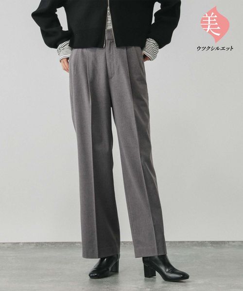 GLOBAL WORK あったかウツクシルエットワイドパンツ/115440 チャコールグレー S ウィメンズボトムス グローバルワーク 115440 and ST アンドエスティ(旧ドットエスティ) GLOBAL WORK あったかウツクシルエットワイドパンツ/115440 チャコールグレー S ウィメンズボトムス グローバルワーク 115440 and ST アンドエスティ(旧ドットエスティ)