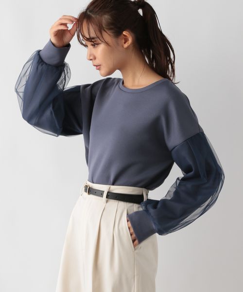 GLOBAL WORK ライトクッション袖チュール/115490 ブルー M ウィメンズインナー グローバルワーク 115490 and ST アンドエスティ(旧ドットエスティ) GLOBAL WORK ライトクッション袖チュール/115490 ブルー M ウィメンズインナー グローバルワーク 115490 and ST アンドエスティ(旧ドットエスティ)