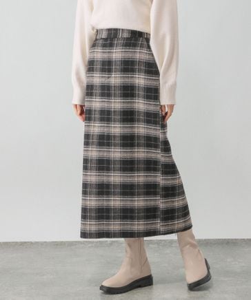 Jines（ジネス）の「ウールライクヘリンボーン スカート