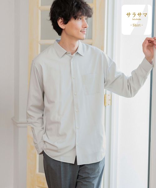 GLOBAL WORK サラサマレギュラーカラーシャツ/116328 ライトグレー XL メンズインナー グローバルワーク 116328 and ST アンドエスティ(旧ドットエスティ) GLOBAL WORK サラサマレギュラーカラーシャツ/116328 ライトグレー XL メンズインナー グローバルワーク 116328 and ST アンドエスティ(旧ドットエスティ)