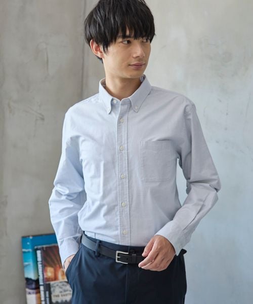 GLOBAL WORK イージーケアオックス/ボタンダウンシャツ/116332 ライトグレー L メンズインナー グローバルワーク 116332 and ST アンドエスティ(旧ドットエスティ) GLOBAL WORK イージーケアオックス/ボタンダウンシャツ/116332 ライトグレー L メンズインナー グローバルワーク 116332 and ST アンドエスティ(旧ドットエスティ)