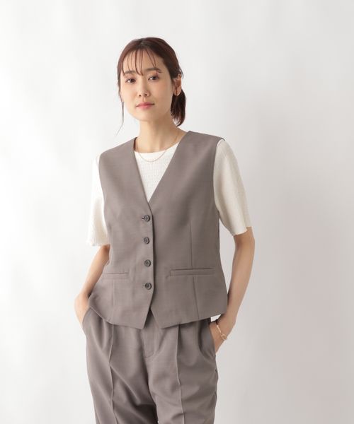 GLOBAL WORK MATINEE LINE/リネンライクショートジレ/120197 ライトベージュ FREE マチネ グローバルワーク 120197 and ST アンドエスティ(旧ドットエスティ) GLOBAL WORK MATINEE LINE/リネンライクショートジレ/120197 ライトベージュ FREE マチネ グローバルワーク 120197 and ST アンドエスティ(旧ドットエスティ)