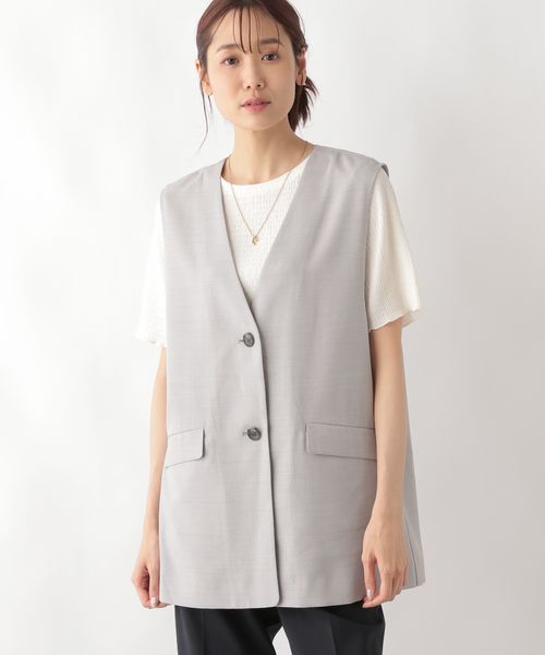 GLOBAL WORK MATINEE LINE/リネンライクジレ/120199 ライトグレー FREE マチネ グローバルワーク 120199 and ST アンドエスティ(旧ドットエスティ) GLOBAL WORK MATINEE LINE/リネンライクジレ/120199 ライトグレー FREE マチネ グローバルワーク 120199 and ST アンドエスティ(旧ドットエスティ)