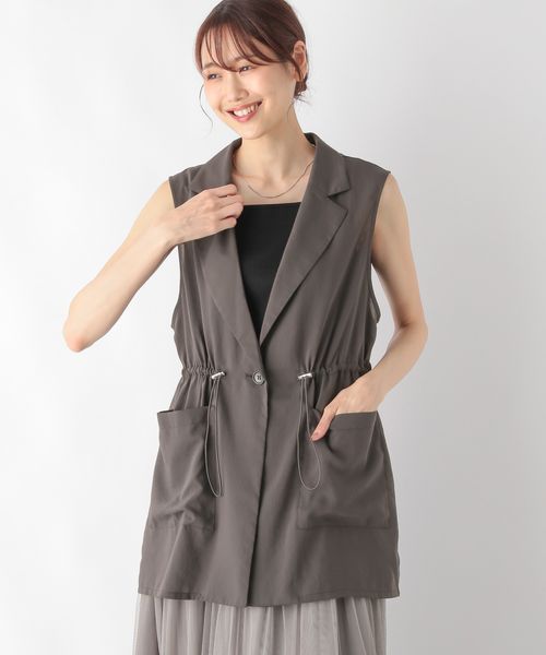 GLOBAL WORK MATINEE LINE/ウエストドロストジレ/135748 チャコールグレー L マチネ グローバルワーク 135748 and ST アンドエスティ(旧ドットエスティ) GLOBAL WORK MATINEE LINE/ウエストドロストジレ/135748 チャコールグレー L マチネ グローバルワーク 135748 and ST アンドエスティ(旧ドットエスティ)