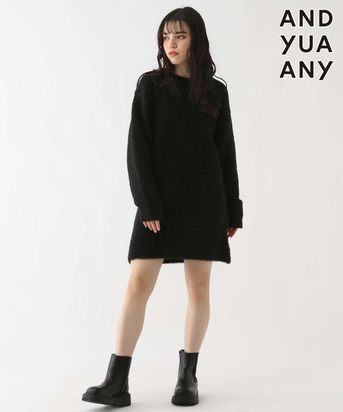 GLOBAL WORK アソートニットアップ/AND YUA ANY/147030 ブラック キッズ グローバルワーク 147030 and ST アンドエスティ（旧ドットエスティ）