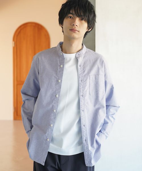 GLOBAL WORK イージーケアオックス/バンドカラーシャツ/147191 ブルー L メンズインナー グローバルワーク 147191 and ST アンドエスティ(旧ドットエスティ) GLOBAL WORK イージーケアオックス/バンドカラーシャツ/147191 ブルー L メンズインナー グローバルワーク 147191 and ST アンドエスティ(旧ドットエスティ)