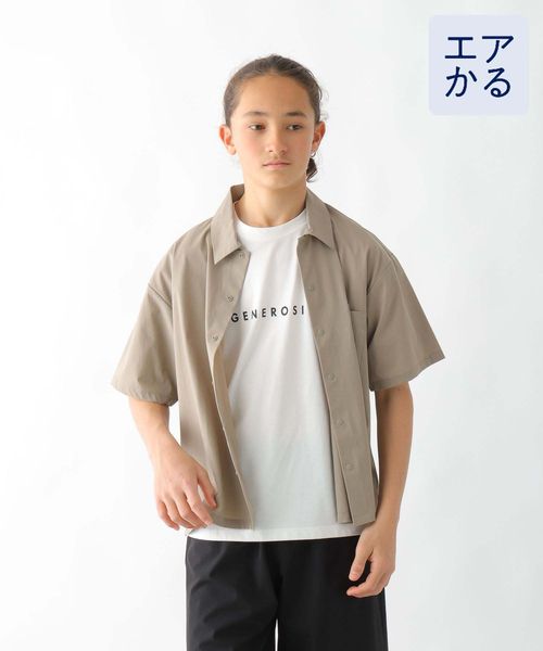 GLOBAL WORK エアかるシャツ/キッズ/147348 ベージュ キッズ グローバルワーク 147348 and ST アンドエスティ(旧ドットエスティ) GLOBAL WORK エアかるシャツ/キッズ/147348 ベージュ キッズ グローバルワーク 147348 and ST アンドエスティ(旧ドットエスティ)