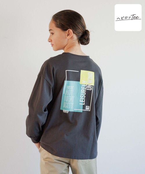GLOBAL WORK ヘビロッTEE/プリント長袖/キッズ/147381 チャコールグレー キッズ グローバルワーク 147381 and ST アンドエスティ(旧ドットエスティ) GLOBAL WORK ヘビロッTEE/プリント長袖/キッズ/147381 チャコールグレー キッズ グローバルワーク 147381 and ST アンドエスティ(旧ドットエスティ)