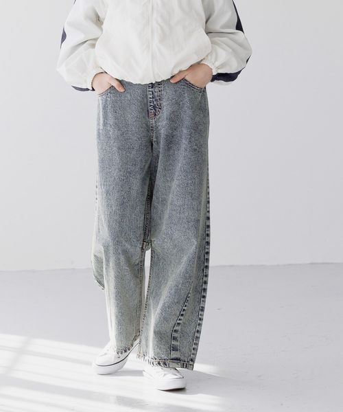 GLOBAL WORK GOODデニムバレルパンツ/キッズ/147411 ライトグレー キッズ グローバルワーク 147411 and ST アンドエスティ（旧ドットエスティ）