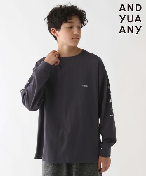 GLOBAL WORK USAグラフィックT長袖/AND YUA ANY/147457 ダークブルー M キッズ グローバルワーク 147457 and ST アンドエスティ(旧ドットエスティ) GLOBAL WORK USAグラフィックT長袖/AND YUA ANY/147457 ダークブルー M キッズ グローバルワーク 147457 and ST アンドエスティ(旧ドットエスティ)