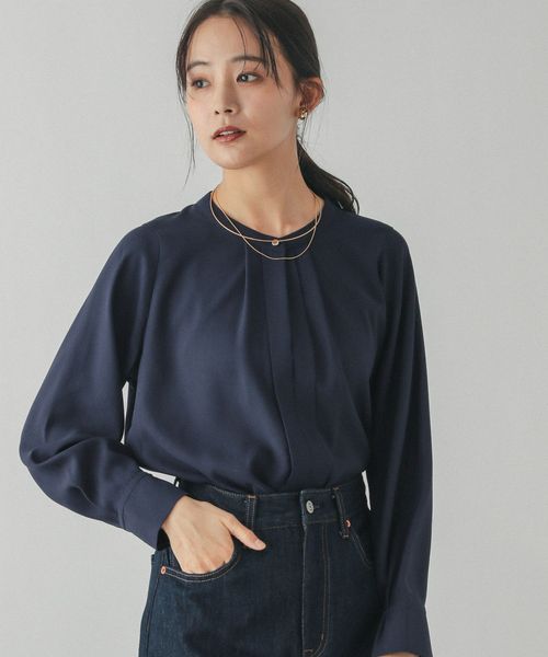 GLOBAL WORK キレイつづく2WAYタックブラウス/147533 ネイビー M ウィメンズインナー グローバルワーク 147533 and ST アンドエスティ(旧ドットエスティ) GLOBAL WORK キレイつづく2WAYタックブラウス/147533 ネイビー M ウィメンズインナー グローバルワーク 147533 and ST アンドエスティ(旧ドットエスティ)