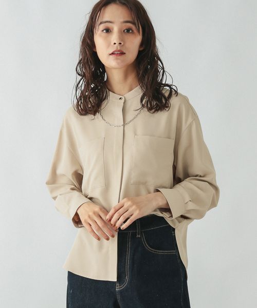 GLOBAL WORK キレイつづくポケットブラウス/147538 ベージュ L ウィメンズインナー グローバルワーク 147538 and ST アンドエスティ(旧ドットエスティ) GLOBAL WORK キレイつづくポケットブラウス/147538 ベージュ L ウィメンズインナー グローバルワーク 147538 and ST アンドエスティ(旧ドットエスティ)