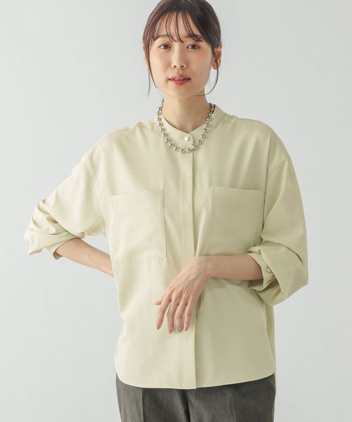 GLOBAL WORK キレイつづくポケットブラウス/147538 イエロー M ウィメンズインナー グローバルワーク 147538 and ST アンドエスティ(旧ドットエスティ) GLOBAL WORK キレイつづくポケットブラウス/147538 イエロー M ウィメンズインナー グローバルワーク 147538 and ST アンドエスティ(旧ドットエスティ)