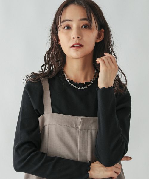 GLOBAL WORK Beauteeメローリブ長袖/147624 ブラック M ウィメンズインナー グローバルワーク 147624 and ST アンドエスティ(旧ドットエスティ) GLOBAL WORK Beauteeメローリブ長袖/147624 ブラック M ウィメンズインナー グローバルワーク 147624 and ST アンドエスティ(旧ドットエスティ)