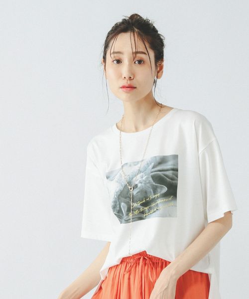GLOBAL WORK 吉高由里子さん着用/リッチクリーンプリントT半袖/147640 オフホワイト M ウィメンズインナー グローバルワーク 147640 and ST アンドエスティ(旧ドットエスティ) GLOBAL WORK 吉高由里子さん着用/リッチクリーンプリントT半袖/147640 オフホワイト M ウィメンズインナー グローバルワーク 147640 and ST アンドエスティ(旧ドットエスティ)