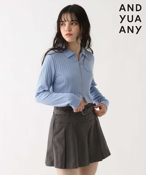 GLOBAL WORK ダブルZIPクロップド長袖/AND YUA ANY/251530 ライトブルー S キッズ グローバルワーク 251530 and ST アンドエスティ(旧ドットエスティ) GLOBAL WORK ダブルZIPクロップド長袖/AND YUA ANY/251530 ライトブルー S キッズ グローバルワーク 251530 and ST アンドエスティ(旧ドットエスティ)