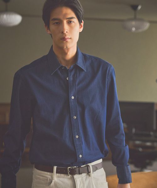 GLOBAL WORK デニムシャツ/Salon de GW/251961 ネイビー XL メンズインナー グローバルワーク 251961 and ST アンドエスティ(旧ドットエスティ) GLOBAL WORK デニムシャツ/Salon de GW/251961 ネイビー XL メンズインナー グローバルワーク 251961 and ST アンドエスティ(旧ドットエスティ)