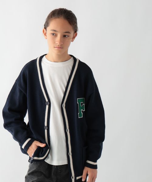 GLOBAL WORK FILA/コラボワッペンカーディガン/キッズ/252062 ネイビー キッズ グローバルワーク 252062 and ST アンドエスティ(旧ドットエスティ) GLOBAL WORK FILA/コラボワッペンカーディガン/キッズ/252062 ネイビー キッズ グローバルワーク 252062 and ST アンドエスティ(旧ドットエスティ)