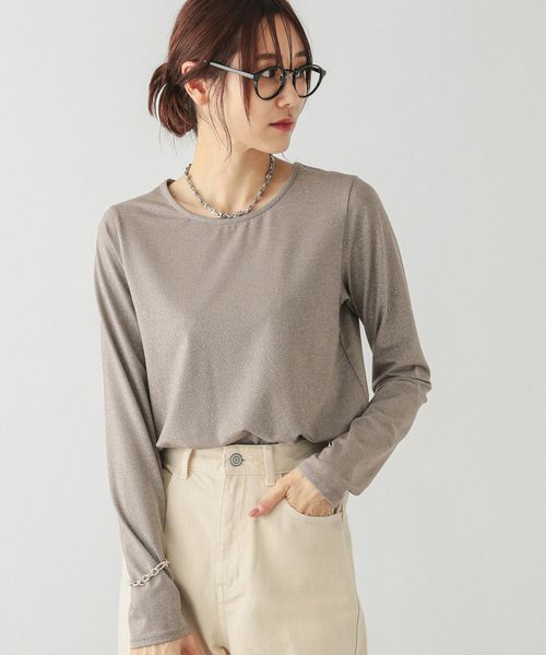 GLOBAL WORK Beauteeラメプルオーバー長袖/252247 ライトグレー M ウィメンズインナー グローバルワーク 252247 and ST アンドエスティ(旧ドットエスティ) GLOBAL WORK Beauteeラメプルオーバー長袖/252247 ライトグレー M ウィメンズインナー グローバルワーク 252247 and ST アンドエスティ(旧ドットエスティ)