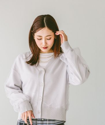 チュールドッキングカーディガン長袖/253308 | [公式]グローバルワーク