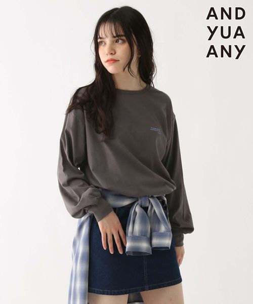 GLOBAL WORK やわらかグラフィックT長袖/AND YUA ANY/253389 チャコールグレー S キッズ グローバルワーク 253389 and ST アンドエスティ(旧ドットエスティ) GLOBAL WORK やわらかグラフィックT長袖/AND YUA ANY/253389 チャコールグレー S キッズ グローバルワーク 253389 and ST アンドエスティ(旧ドットエスティ)