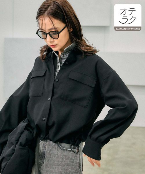 GLOBAL WORK お手入れラクラクセットアップ/シャツ/253493 ブラック FREE ウィメンズインナー グローバルワーク 253493 and ST アンドエスティ(旧ドットエスティ) GLOBAL WORK お手入れラクラクセットアップ/シャツ/253493 ブラック FREE ウィメンズインナー グローバルワーク 253493 and ST アンドエスティ(旧ドットエスティ)