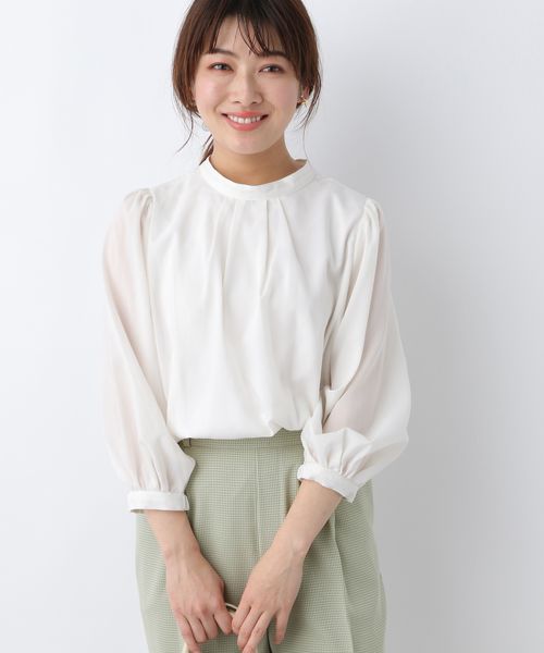 ｗフロントタックブラウス7分袖 Matinee Line Global Work Remy レミー