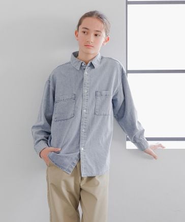 MAXSIX APPLE SKULL DENIM LONG SHIRTS 