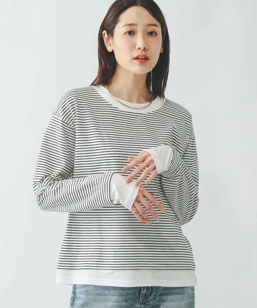 GLOBAL WORK ヘビロッTEEフェイクレイヤー長袖/286248 ライトグレー M ウィメンズインナー グローバルワーク 286248 and ST アンドエスティ(旧ドットエスティ) GLOBAL WORK ヘビロッTEEフェイクレイヤー長袖/286248 ライトグレー M ウィメンズインナー グローバルワーク 286248 and ST アンドエスティ(旧ドットエスティ)