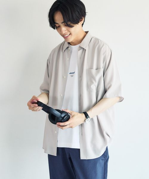 GLOBAL WORK サラサマ快適シャツ/レギュラーカラー/半袖/286395 ライトグレー XL メンズインナー グローバルワーク 286395 and ST アンドエスティ(旧ドットエスティ) GLOBAL WORK サラサマ快適シャツ/レギュラーカラー/半袖/286395 ライトグレー XL メンズインナー グローバルワーク 286395 and ST アンドエスティ(旧ドットエスティ)