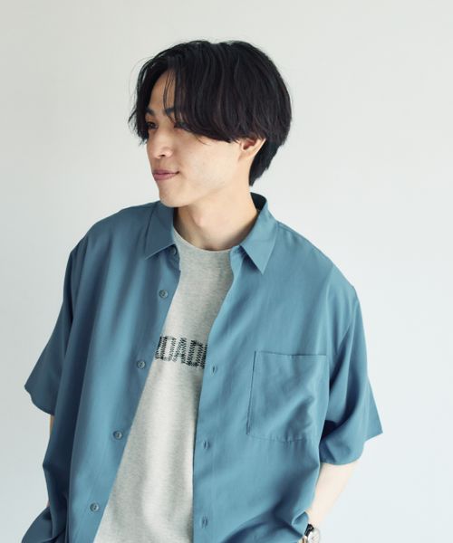 GLOBAL WORK サラサマ快適シャツ/レギュラーカラー/半袖/286395 ライトブルー XS メンズインナー グローバルワーク 286395 and ST アンドエスティ(旧ドットエスティ) GLOBAL WORK サラサマ快適シャツ/レギュラーカラー/半袖/286395 ライトブルー XS メンズインナー グローバルワーク 286395 and ST アンドエスティ(旧ドットエスティ)