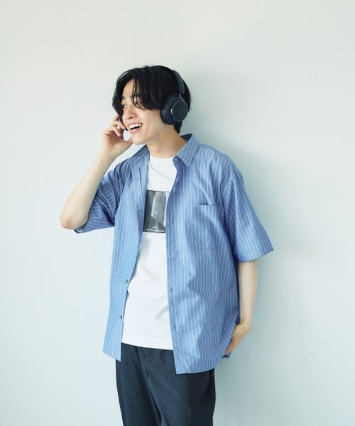 GLOBAL WORK サラサマ快適シャツ/レギュラーカラー/半袖/286395 ブルー XS メンズインナー グローバルワーク 286395 and ST アンドエスティ(旧ドットエスティ) GLOBAL WORK サラサマ快適シャツ/レギュラーカラー/半袖/286395 ブルー XS メンズインナー グローバルワーク 286395 and ST アンドエスティ(旧ドットエスティ)