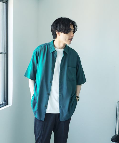 GLOBAL WORK サラサマ快適シャツ/レギュラーカラー/半袖/286395 ブルー XXL メンズインナー グローバルワーク 286395 and ST アンドエスティ(旧ドットエスティ) GLOBAL WORK サラサマ快適シャツ/レギュラーカラー/半袖/286395 ブルー XXL メンズインナー グローバルワーク 286395 and ST アンドエスティ(旧ドットエスティ)