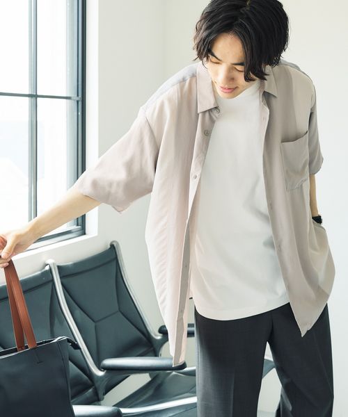 GLOBAL WORK サラサマ快適シャツ/切り替え/半袖/286399 ライトグレー XL メンズインナー グローバルワーク 286399 and ST アンドエスティ(旧ドットエスティ) GLOBAL WORK サラサマ快適シャツ/切り替え/半袖/286399 ライトグレー XL メンズインナー グローバルワーク 286399 and ST アンドエスティ(旧ドットエスティ)
