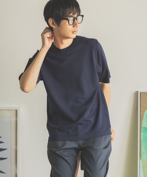 GLOBAL WORK アンチピリングハイゲージニット/クルー/半袖/287539 ネイビー M メンズインナー グローバルワーク 287539 and ST アンドエスティ(旧ドットエスティ) GLOBAL WORK アンチピリングハイゲージニット/クルー/半袖/287539 ネイビー M メンズインナー グローバルワーク 287539 and ST アンドエスティ(旧ドットエスティ)